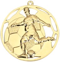Медаль 50 мм Футболист золото