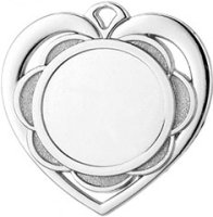 Медаль 50 мм Сердце серебро