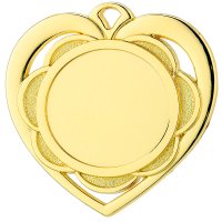 Медаль 50 мм Сердце золото