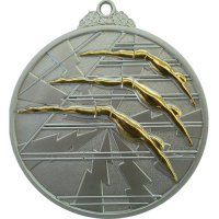 Медаль 65 мм Плавание серебро