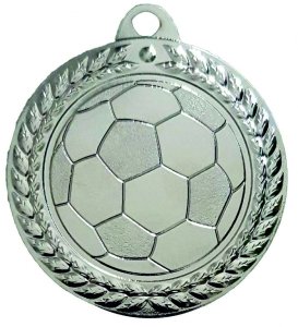 Медаль 40 мм футбол серебро
