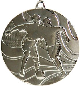Медаль 50 мм Футбол серебро