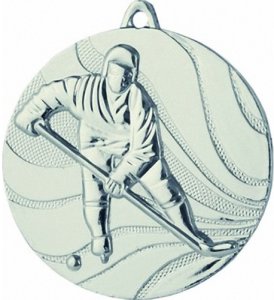 Медаль 50 мм Хоккей серебро