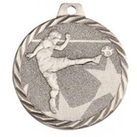 Медаль 50 мм футбол серебро