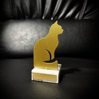 Приз Награда Кот из металла 10101203 высота: 9 см