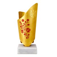 Кубок Fiorente Ukraine Красные Цветы 600-10004-2 - 14 см золото