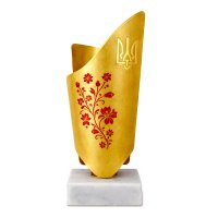 Кубок Fiorente Ukraine Красные Цветы 600-10005-2 - 15 см золото