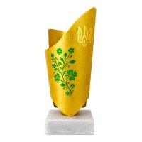 Кубок Fiorente Ukraine Зеленые Цветы 600-10005-3 - 15 см золото