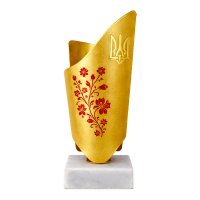 Кубок Fiorente Ukraine Красные Цветы 600-10006-2 - 16 см золото