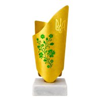 Кубок Fiorente Ukraine Зеленые Цветы 600-10006-3 - 16 см золото