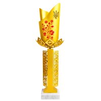 Кубок Barela Fiorente Ukraine Red Flower 600-10057-2 - 33 см золото