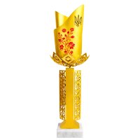 Кубок Barela Fiorente Ukraine Red Flower 600-10059-2 - 39 см золото