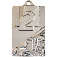 Медаль прямоугольная Украина 2 место 66*43 мм серебро Медаль прямоугольная Украина 2 место 66*43 мм серебро