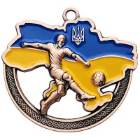 Медаль футбол Украина 70 мм бронза