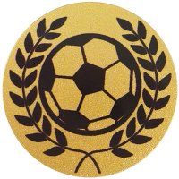 Жетон дизайнерский 25 мм Мяч футбольный + венок Золото