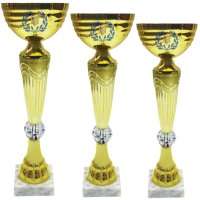 Комплект кубків Герб України Висота: 29,5 см, 27 см, 22,5 см