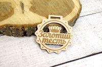 Медаль Дерево Золотой тесть Диаметр 80-100 мм с лентой 3 мм