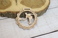 Медаль Дерево Большой теннис Диаметр 80-100 мм с лентой 3 мм