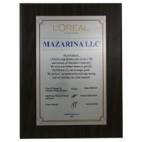 Диплом на металі LOREAL з нанесенням