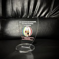 Индивидуальная награда из стекла с нанесением