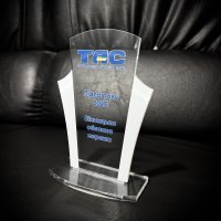 Индивидуальная награда из стекла с нанесением