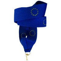 Стрічка для медалей та бейджів Євросоюз синій 22 мм
