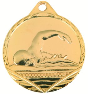 Медаль 45 мм Плавание золото