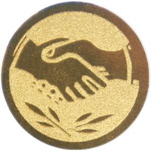 Жетон-наклейка 25 мм золото Рукопожатие