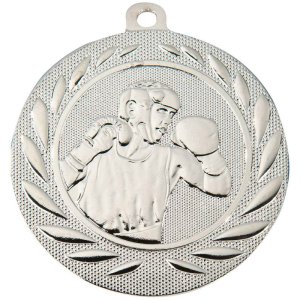 Медаль 50 мм Боксер серебро