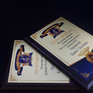 Диплом Нагорода на металі з нанесенням на замовлення