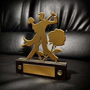 Приз Нагорода з металу і дерева 10100912 висота: 13 см