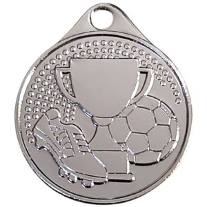 Медаль 32 мм Футбол серебро