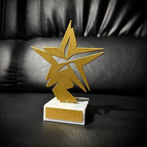 Приз Награда Звезда из металла 101009 высота: 10 см