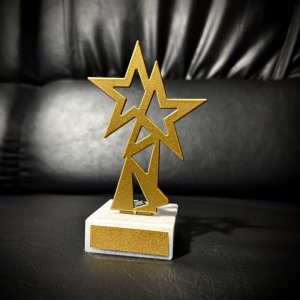 Приз Нагорода Дві Зірки з металу 101009 висота: 10 см