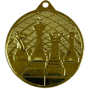 Медаль 50 мм Шахматы золото