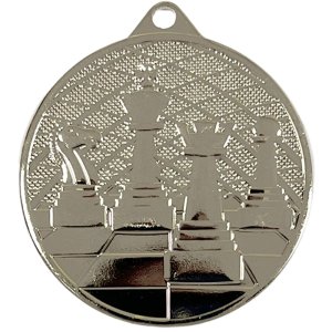 Медаль 50 мм Шахматы серебро