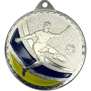 Медаль 50 мм Футбол серебро
