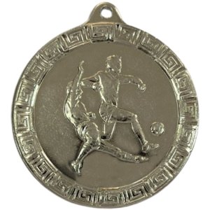 Медаль 50 мм Футбол серебро