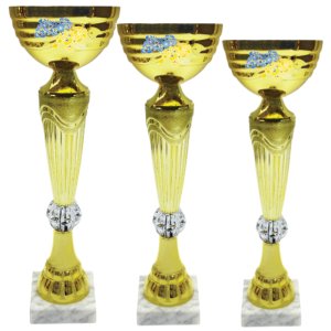 Комплект кубків Квіти України Висота: 29,5 см, 27 см, 22,5 см