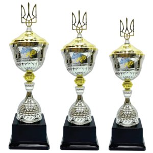 Комплект кубків Честі та Слави Висота: 52 см, 49 см, 45 см