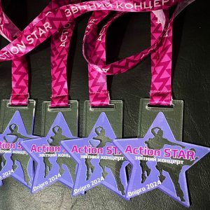 Медаль Акрил Action STAR Диаметр 70-100 мм