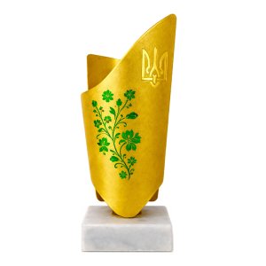 Кубок Fiorente Ukraine Зелені Квіти 600-10004-3 - 14 см золото