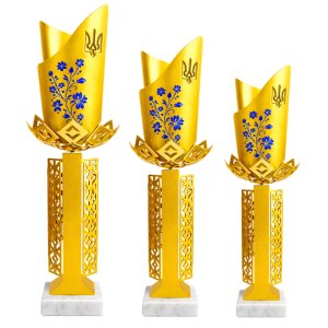 Комплект кубков Fiorente Ukraine Flower Высота: 39 см, 36 см, 33 см