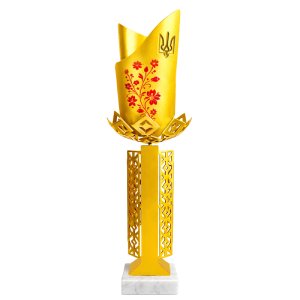 Кубок Barela Fiorente Ukraine Red Flower 600-10059-2 - 39 см золото