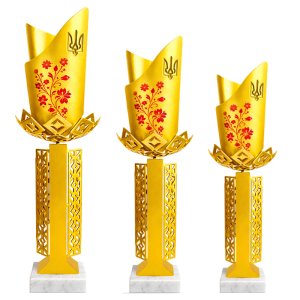 Комплект кубков Fiorente Ukraine Red Flower Высота: 39 см, 36 см, 33 см