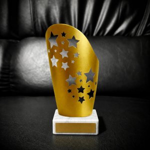 Приз Нагорода з металу Milano Stars висота: 16,5 см золото