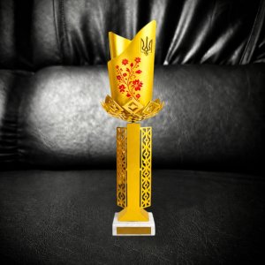 Приз Награда из металла Barela Fiorente Ukraine Red Flower высота: 36 см золото