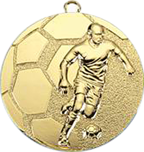 Медаль 50 мм Футболист  золото