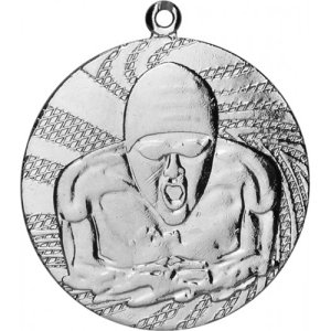 Медаль 40 мм Плавание серебро