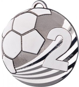 Медаль 50 мм Футбол 2 место серебро